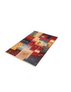 Rug Mosaic Pakistan 81x127 Red Blue Yellow Beig 2