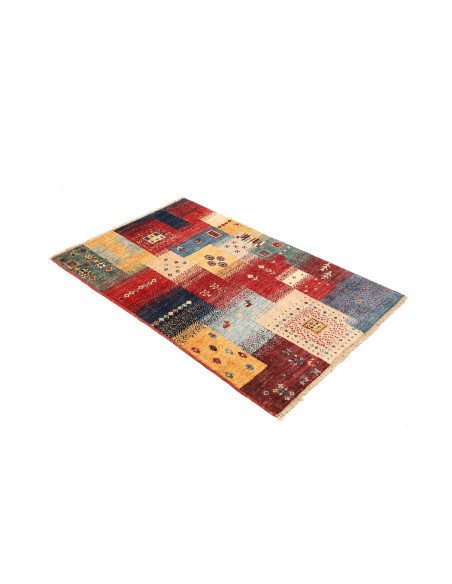 Rug Mosaic Pakistan 81x127 Red Blue Yellow Beig