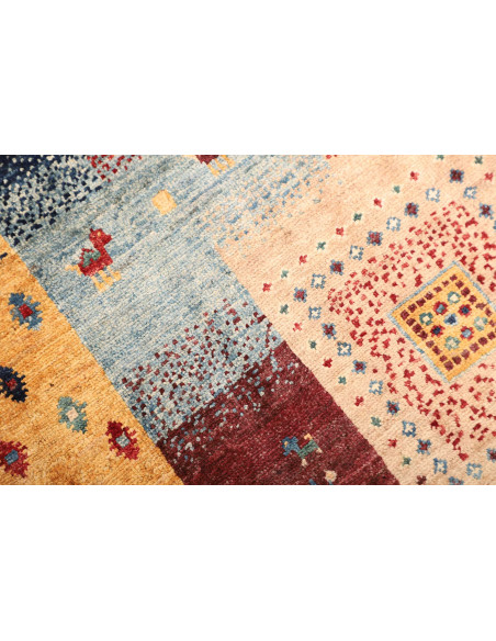 Rug Mosaic Pakistan 81x127 Red Blue Yellow Beig