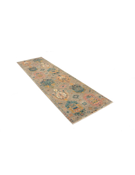 Tappeto Tribal Pakistan 80x278 Grigio Sabbia Ar