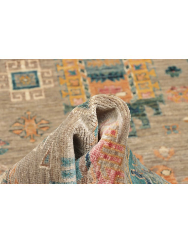 Tappeto Tribal Pakistan 80x278 Grigio Sabbia Ar