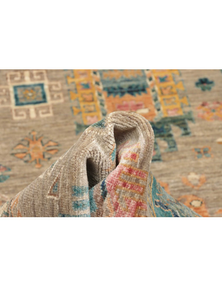 Tappeto Tribal Pakistan 80x278 Grigio Sabbia Ar