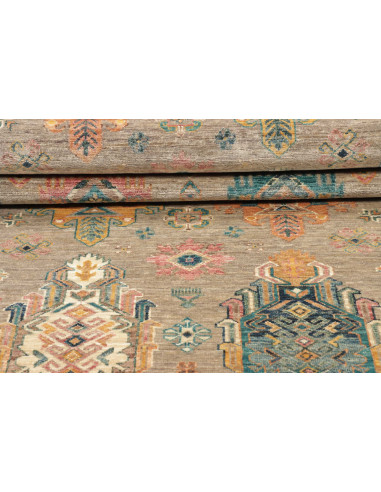 Tappeto Tribal Pakistan 80x278 Grigio Sabbia Ar