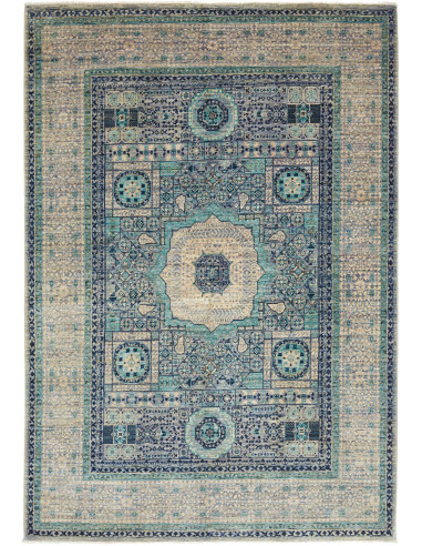 Tappeto Mamlouk Pakistan 153x215 Blu Beige Grig