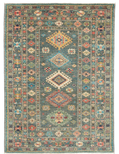 Tappeto Kazak Fine Pakistan 148x202 Blu Petroli
