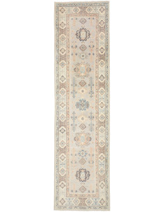 Rug Kazak Afghanistan 77x297 Light Grey Blue Cr