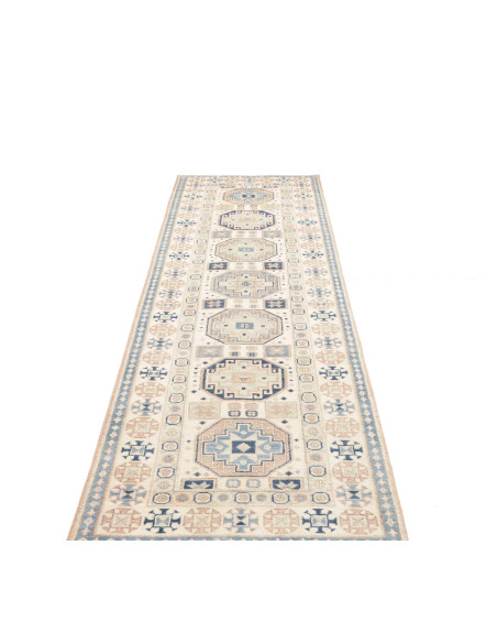 Rug Kazak Afghanistan 83x289 Cream Blue Terraco