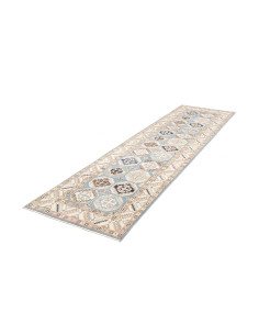 Tappeto Kazak Afghanistan 81x289 Azzurro Celest 2
