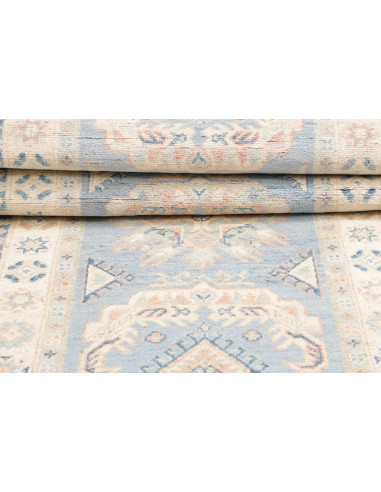 Rug Kazak Afghanistan 83x298 Light Blue Cream P