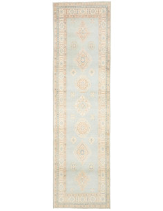 Tappeto Kazak Afghanistan 83x297 Azzurro Beige