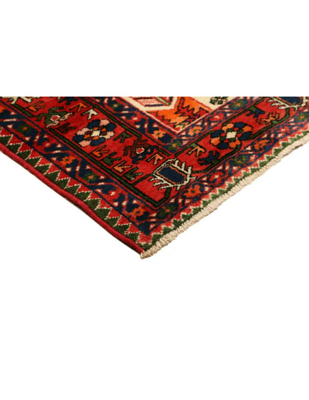 136x203 Cm Caucasico, Medaglione Geometrico, Lana Su
