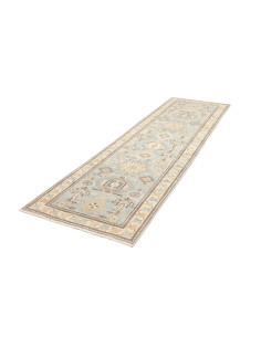 Rug Kazak Afghanistan 85x283 Sky Blue Cream Bei 2