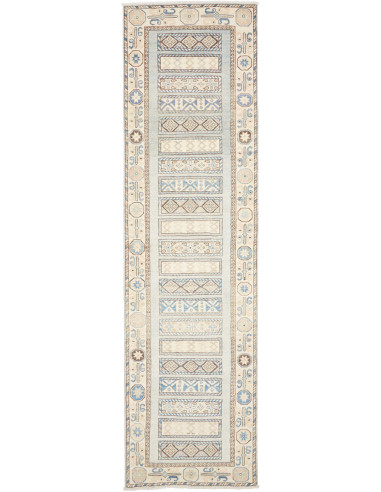 Rug Kazak Afghanistan 88x328 Cream Light Blue B