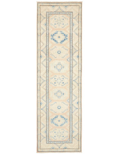 Tappeto Kazak Afghanistan 85x285 Crema Pesca Bl