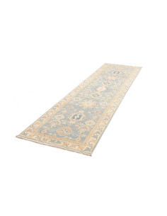 Rug Kazak Afghanistan 86x301 Sky Blue Cream Bei 2
