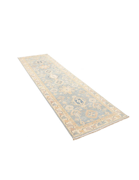 Rug Kazak Afghanistan 86x301 Sky Blue Cream Bei