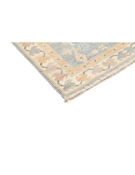 Rug Kazak Afghanistan 86x301 Sky Blue Cream Bei