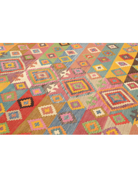 Rug Kilim Afghanistan 204x296 Multicolor Pink B