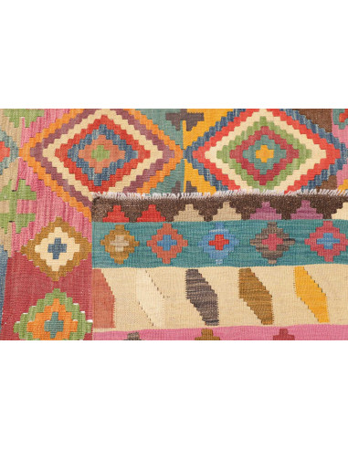 Rug Kilim Afghanistan 204x296 Multicolor Pink B