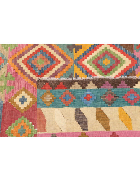 Rug Kilim Afghanistan 204x296 Multicolor Pink B