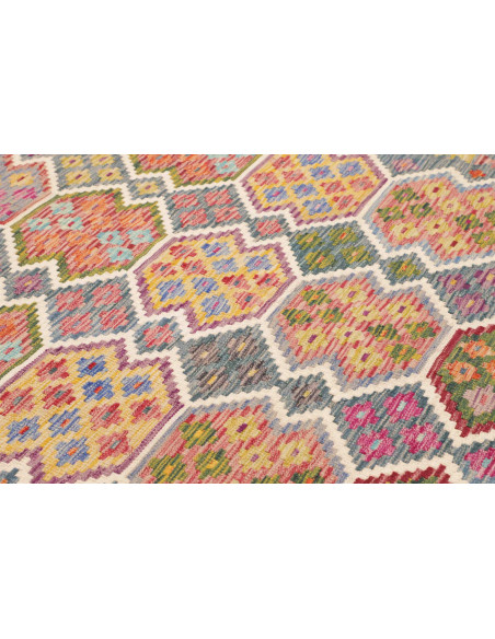 Tappeto Kilim Afghanistan 204x301 Blu Grigio Ar
