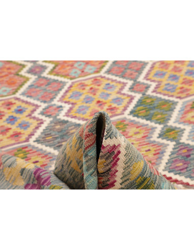 Tappeto Kilim Afghanistan 204x301 Blu Grigio Ar