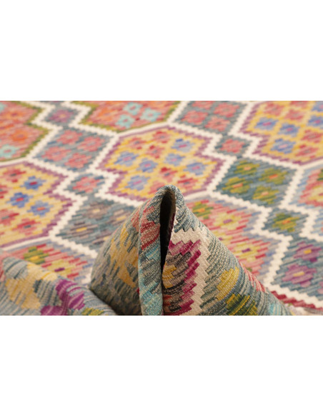 Tappeto Kilim Afghanistan 204x301 Blu Grigio Ar