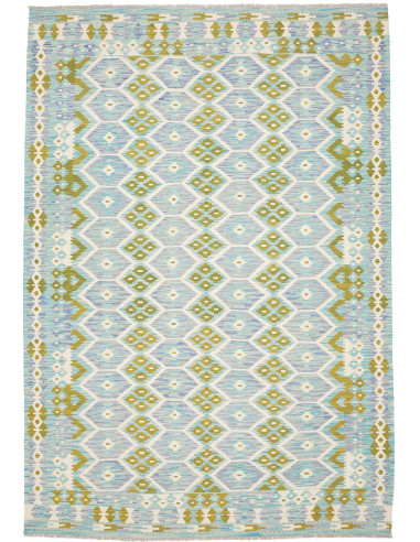Tappeto Kilim Afghanistan 205x296 Azzurro Acqua