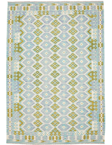 Tappeto Kilim Afghanistan 205x296 Azzurro Acqua