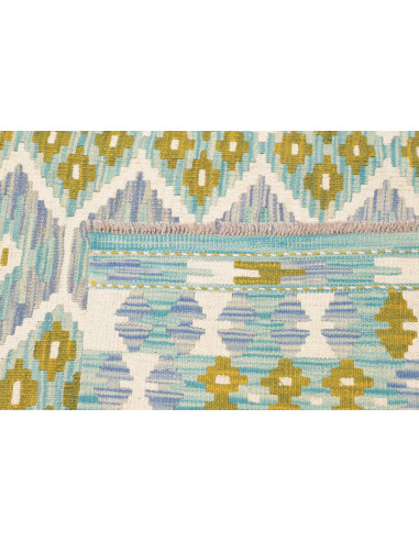 Tappeto Kilim Afghanistan 205x296 Azzurro Acqua