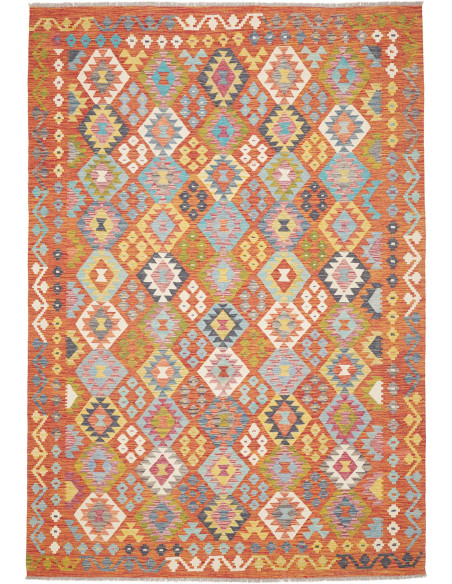 Tappeto Kilim Afghanistan 207x294 Arancione Ter