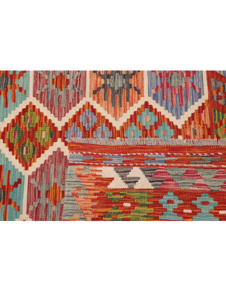 Rug Kilim Afghanistan 207x300 Red Orange Multic