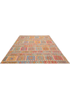 Tappeto Kilim Afghanistan 211x294 Blu Arancio R 2