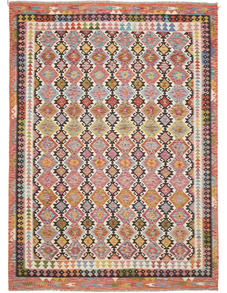 Rug Kilim Afghanistan 213x296 Multicolored Pink