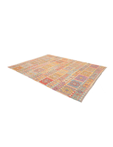 Tappeto Kilim Afghanistan 203x282 Beige Azzurro
