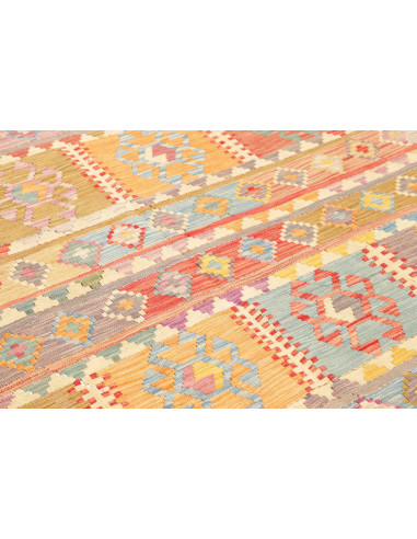Tappeto Kilim Afghanistan 203x282 Beige Azzurro