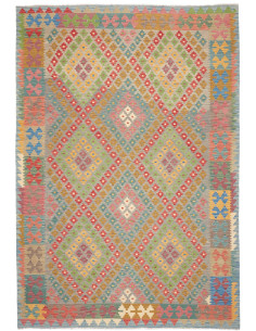 Tappeto Kilim Afghanistan 200x295 Grigio Azzurr