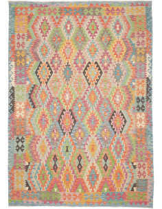 Rug Kilim Afghanistan 202x289 Blue Orange Pink