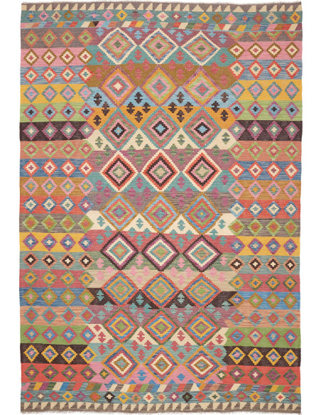 Tappeto Kilim Afghanistan 206x296 Multicolore V
