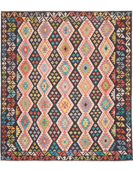 Tappeto Kilim Afghanistan 254x287 Antracite Mul