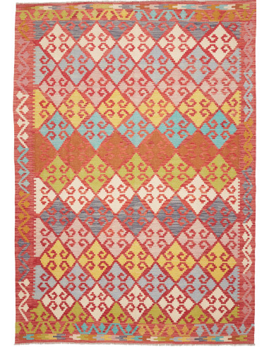 Tappeto Kilim Afghanistan 203x297 Rosso Terraco