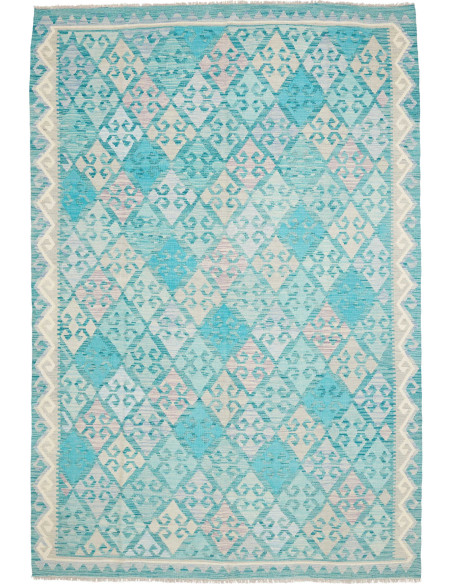 Tappeto Kilim Afghanistan 206x304 Turchese Acqu