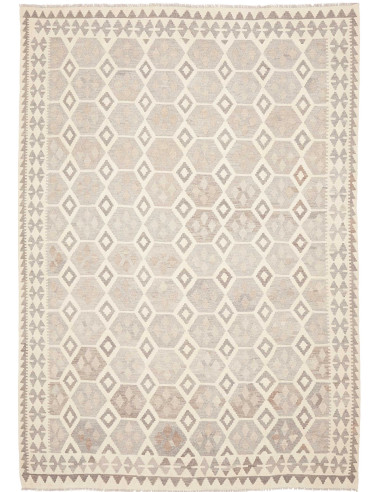Rug Kilim Afghanistan 206x295 Light Grey Cream