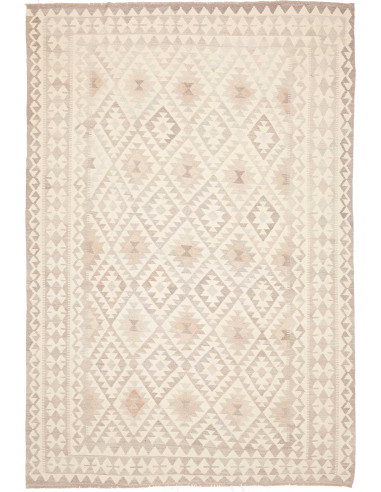 Tappeto Kilim Afghanistan 205x296 Bianco Crema