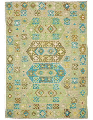 Rug Kilim Afghanistan 203x290 Mint Green Olive