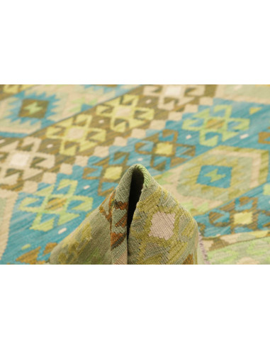 Tappeto Kilim Afghanistan 203x290 Verde Menta V