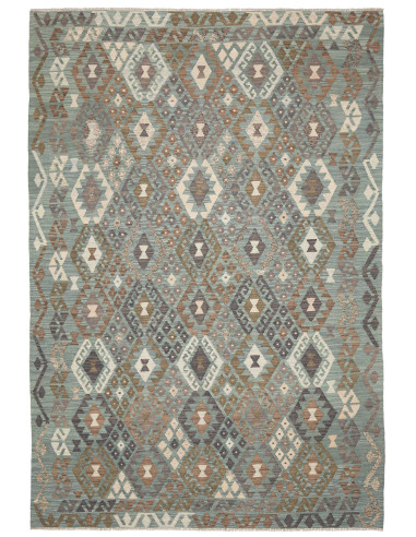 Rug Kilim Afghanistan 204x296 Aqua Green Brown