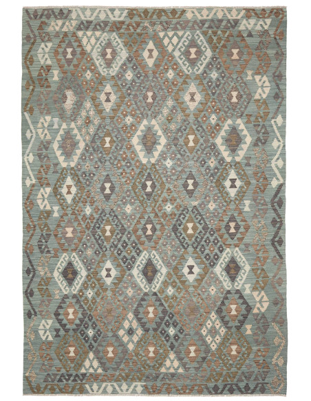 Rug Kilim Afghanistan 204x296 Aqua Green Brown