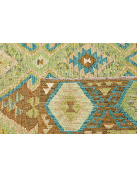 Rug Kilim Afghanistan 207x299 Green Brown Turqu