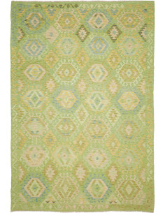 Tappeto Kilim Afghanistan 203x298 Verde Chiaro